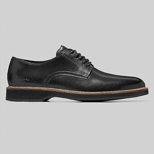 Cole Haan Men's Black Leather Oxfords with Tan Sole